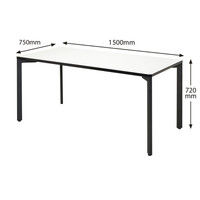 アール・エフ・ヤマカワ　TEO　ミーティングテーブル　ホワイト×ブラック　幅1500×奥行750×高さ720mm　1台（直送品）