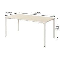 アール・エフ・ヤマカワ　TEO　ミーティングテーブル　ナチュラル×ホワイト　幅1500×奥行750×高さ720mm　1台
