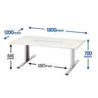 【組立設置込】サンテック クリエイティブワークテーブル ホワイト 幅1800×奥行1200×高さ700mm 1台（3梱包）