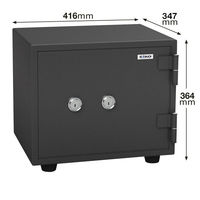 エーコー ダブルシリンダー耐火金庫（30分耐火） 幅416×奥行347×高さ364mm ガーゴイルグレー BES-9K2 1台 小型 21.6L ディンプルキー