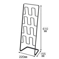 山崎実業 スリッパラック ブラック 4足用 幅220×奥行155×高さ610mm 1台 スリム 薄型 スチール 収納  安定
