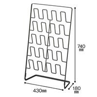 山崎実業 スリッパラック ブラック 10足用 幅430×奥行180×高さ740mm 1台 スリム 薄型 スチール 収納 業務用 安定