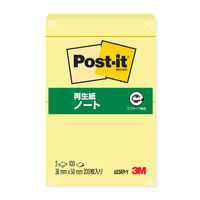 スリーエム(3M) ポストイット ふせん 付箋 再生紙 38mm×50mm イエロー 1パック（6冊入） 653RP-Y