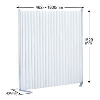 トヨダプロダクツ クロスパーティション ホワイト 幅462～1800×奥行404×高さ1529mm 10221 1台 蛇腹パーテーション 自立タイプ