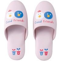 スリッパ こども用 耐アルコール仕様 なかよしおともだち こどもスリッパ 約15～19cm ピンク 1セット（5足） オリジナル