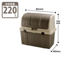 リッチェル 分別ストッカー 220L ブラウン 1台 大型分別ゴミ箱 屋外 日本製 仕切付 フタ式 分別 幅865×奥行460×高さ760mm