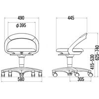 【設置込】イトーキ　サポートスツール　背付ビニールレザー　ソフトブルー（直送品）