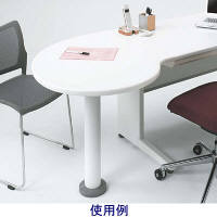 オカムラ スチールOAデスク ビラージュ VILLAGE 連結丸テーブル左用 ホワイト 幅750×奥行900×高さ700mm 1台（直送品）