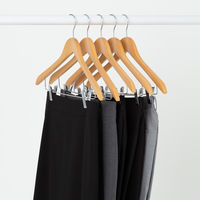 木製ハンガー クリップ付 1セット（5本入）