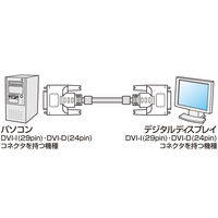 サンワサプライ DVIケーブル(デュアルリンク)2mライトグレー KC-DVI-DL2K 1本
