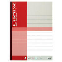 【アウトレット】【Goエシカル】訳あり プラス 無線綴じノート ベーシック A4 A罫 40枚 赤 1パック（10冊入） 75087