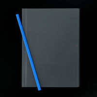 アスクル　レール式クリアーホルダー　A4タテ　50枚とじ　ブルー　10冊  オリジナル