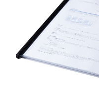 アスクル　レール式クリアーホルダー　A4タテ　50枚とじ　ブラック　10冊  オリジナル