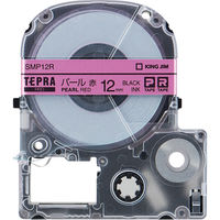 テプラ TEPRA PRO【純正】テープ スタンダード 幅12mm パール 赤ラベル(黒文字) SMP12R 1個 キングジム