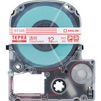 テプラ TEPRA PRO【純正】テープ スタンダード 幅12mm 透明ラベル(赤文字) ST12R 1個 キングジム