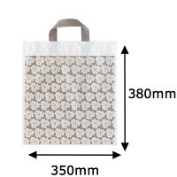 PE手提〈底マチタイプ〉 平紐 グレー M 1袋（50枚入）ラッピング用品 ヘッズ オリジナル