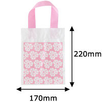 PE手提〈底マチタイプ〉 平紐 ピンク SS 1袋（50枚入）ラッピング用品 ヘッズ  オリジナル