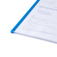 アスクル　レール式クリアーホルダー　A4タテ　50枚とじ　ブルー　100冊  オリジナル