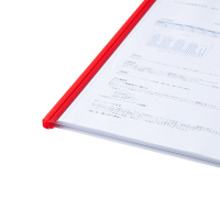 アスクル　レール式クリアーホルダー　A4タテ　50枚とじ　レッド　100冊  オリジナル