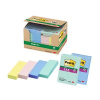スリーエム(3M) ポストイット ふせん 付箋 再生紙 75mm×25mm パステルカラー4色 1箱（20冊入） 5001-K-SP17