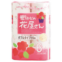 トイレットペーパー　6ロール×8パック　古紙配合　エレガンスブーケの香り　ダブル　55m　街かどの花屋さん　1箱（48個：6個×8パック入）　泉製紙