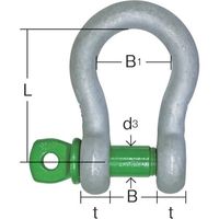 大洋製器工業 TAIYO グリーンピンスタンダードシャックル バウ・捻込 6.5t(3300349) GPB-6.5T 1個（直送品）