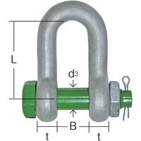 大洋製器工業 大洋 グリーンピンスタンダードシャックル ストレート・ボルトナット 4.75t(3300179) GPSB-4.75T 1個（直送品）