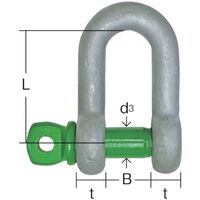 大洋製器工業 TAIYO グリーンピンスタンダードシャックル ストレート・捻込 3.25t(3300047) GPS-3.25T 1個（直送品）