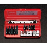 エスコ 1/4”DR ビット・ソケットセット(ラチェット付) EA550KF 1組（直送品）