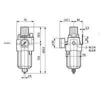 エスコ Rc 3/8” F.R.L.ユニット EA153CD-3 1個（直送品）