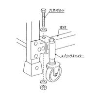 エスコ スプリングキャスター(EA903BRー101~，BMー2用/4個) EA903BL-21 1箱(4個)（直送品）