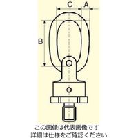 エスコ 1.5 ton/M16x24mm ベアリング入吊り環 EA987GN-2 1個（直送品）