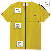 フォーク スクラブ(男女兼用) 7000SC-19-3L 1枚　スクラブ