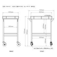 三和製作所　回診車（枠付）　2段　Mサイズ　（直送品）