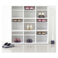アスプルンド スリッパ＆シューズラック 3列3段 ホワイト 幅900×奥行350×高さ930mm ASP120 WT 1台 下駄箱 9人用 各9足収納