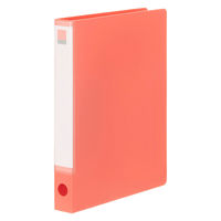 Matakul 丸型ツイストリングファイル 背幅36mm レッド 表紙部分に使用済みクリアホルダーからつくった再生材30％配合 1冊 オリジナル