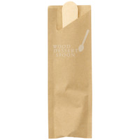 木製デザートスプーン　未晒し袋入り　1袋（80本入） オリジナル