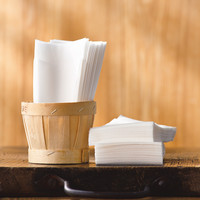 イデシギョー　植林木6つ折り　紙ナプキン　白無地　1袋（100枚入）