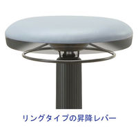 ナカバヤシ ラウンドレバーチェア（抗菌仕様）オフィスチェア レザー張り 肘無し ブラック RZR-104BK 1脚