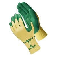 【天然ゴム背抜き手袋】 ショーワグローブ 「現場のチカラ」 簡易包装グリップ(ソフトタイプ) No.310 グリーン L 5双   オリジナル