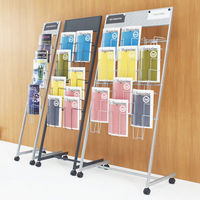 アスクル ビジネスフィット パンフレットスタンド1列 プラチナシルバー 幅286×奥行418×高さ1442mm 1台  オリジナル