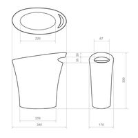 アンブラ スキニーカン 7.5L ゴミ箱 ブロンズ BZ 1個 デスクサイド スリム おしゃれ 耐久性 幅170×奥行340×高さ330mm