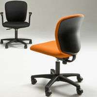 中央可鍛工業　ベーシックタイプOAチェア　オフィスチェア　肘無し　ブラック　SS-100-BK　1脚　（取寄品）