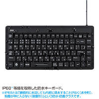 サンワサプライ 防水キーボード 有線（USB接続） ブラック SKB-BS2BK 1個（直送品）