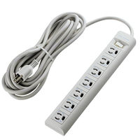 電源タップ 5m 3ピン 7個口 3P→2P変換アダプタ付 一括スイッチ マグネット付 抜け止め T-Y055DA エレコム 1個（直送品）