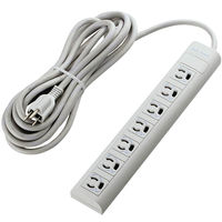 電源タップ 5m 3ピン 7個口 3P→2P変換アダプタ付 マグネット付 抜け止め T-Y055NDA エレコム 1個（直送品）