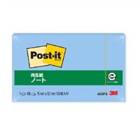 スリーエム(3M) ポストイット ふせん 付箋 再生紙 ノート 75mm×127mm ブルー 1冊 655RP-B