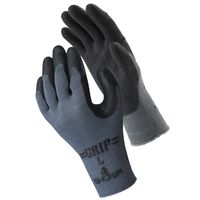 【天然ゴム背抜き手袋】 ショーワグローブ 「現場のチカラ」 簡易包装グリップ(ソフトタイプ) No.310 ブラック L 5双  オリジナル