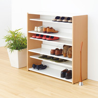 アスプルンド ハイブリットスリッパ＆シューズラック ナチュラル 幅1000×奥行350×高さ1000mm 1台下駄箱 12人用 各12足収納