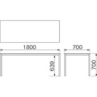 プラス　フラットライン　ワークテーブル　幅1800×奥行700mm　メープル　1台